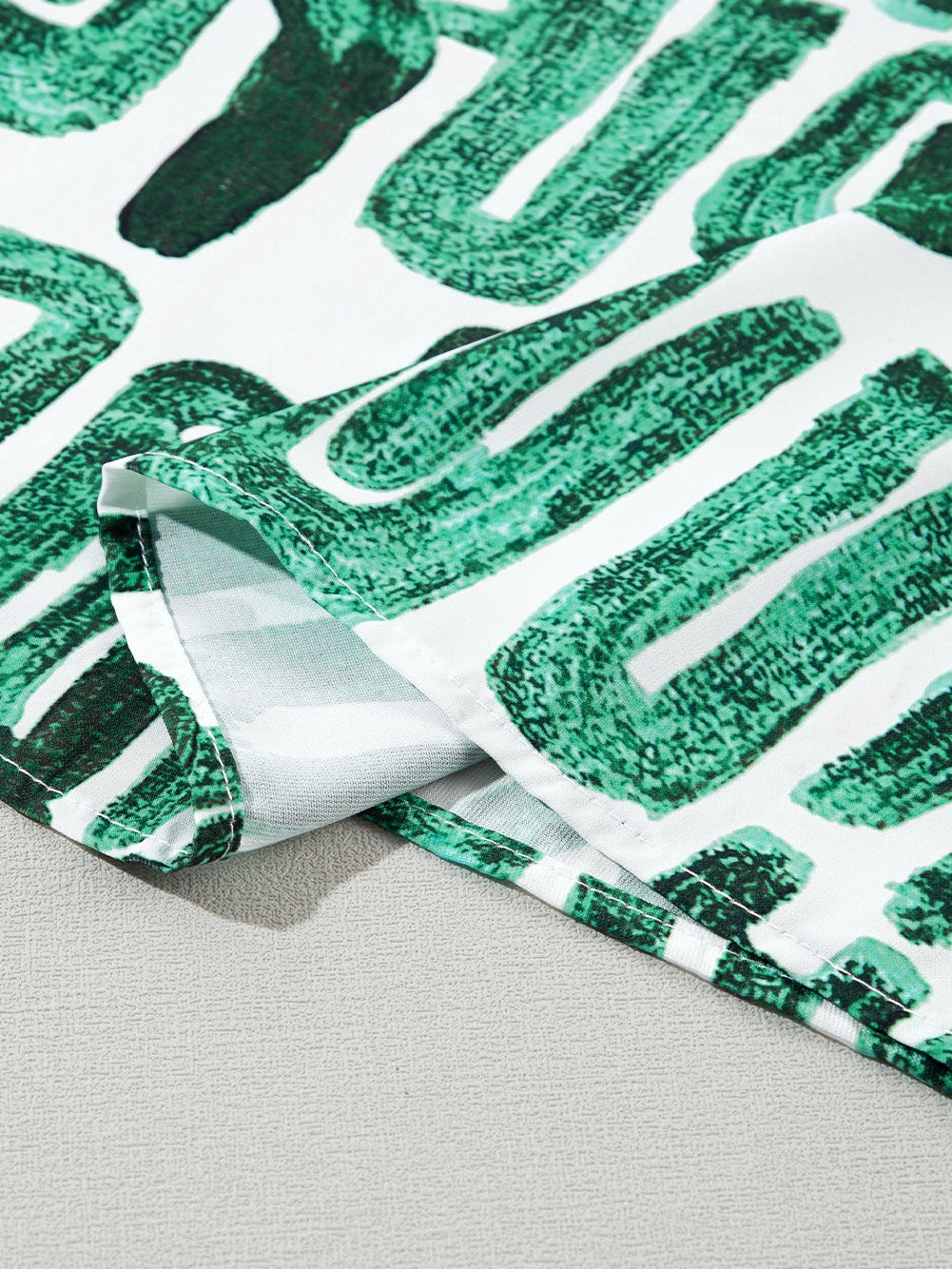 Green Floral Embroidered Puff Sleeve Frilled Neck Shift Top