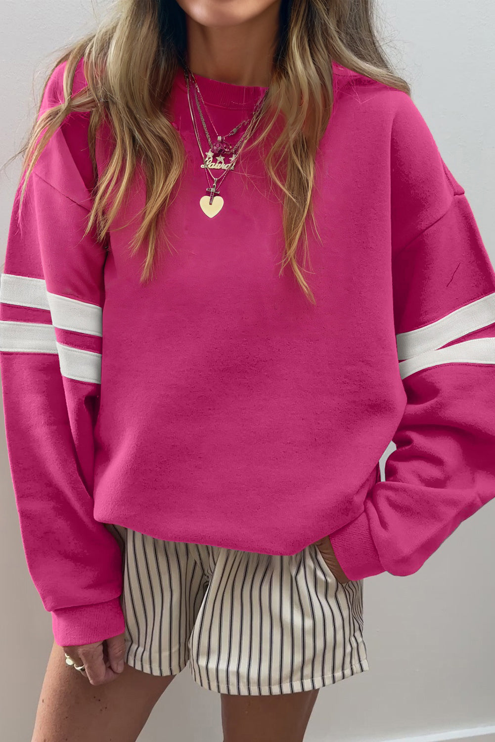 varsity striped sweatshirt