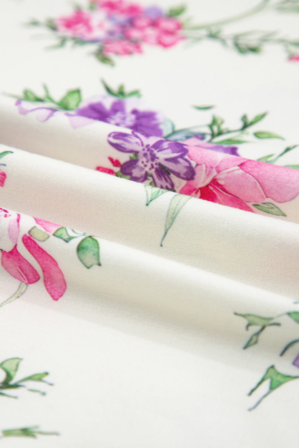 Apricot Floral Print Pullover Drawstring Lounge Pants Set