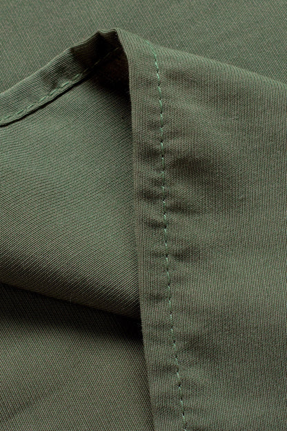 Emerald Green Floral Embroidered Crew Neck Top