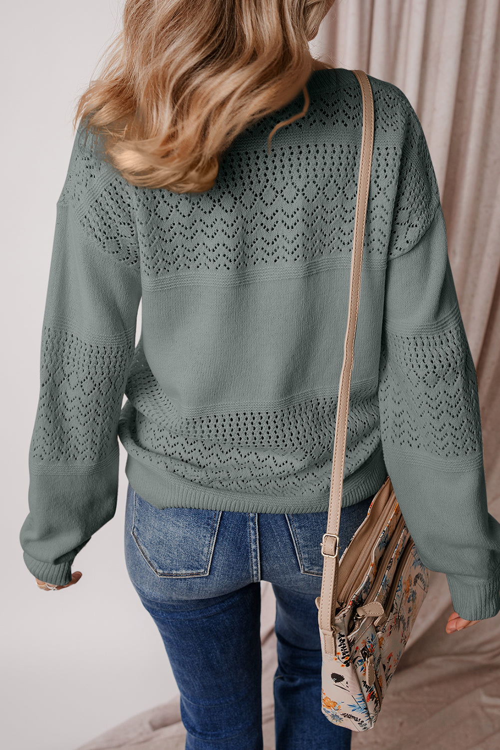 v neck drop shoulder sweater