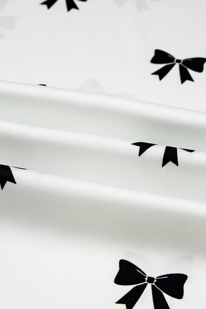 bow print pajama set