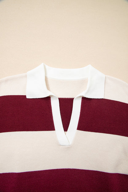 brown color block sweater