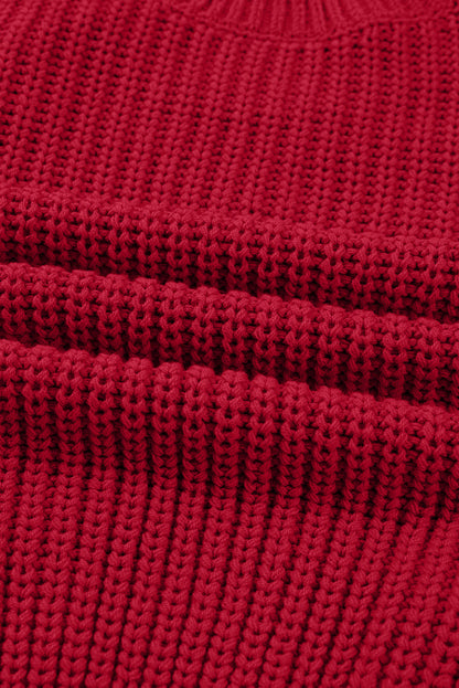 Fiery Red Plaid Lace up Detail Christmas Holiday Puff Short Sleeve Sweater