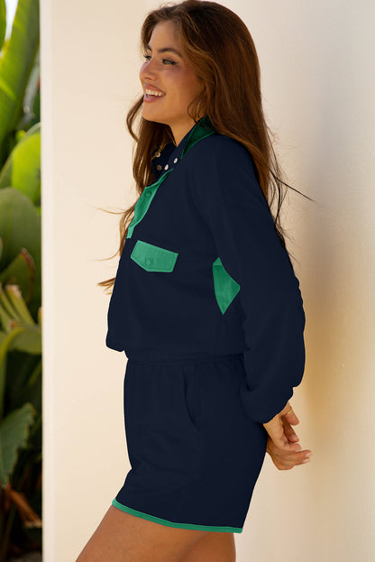 color block 2pcs short set