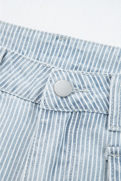 stripe wide leg jeans