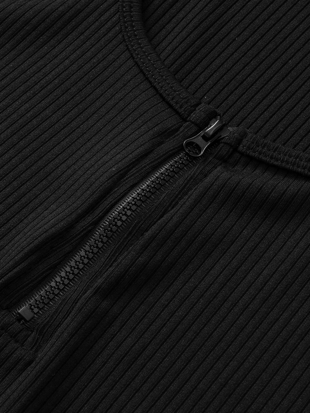 Black Zipper Front Racerback Tank Top for Plus Size Women