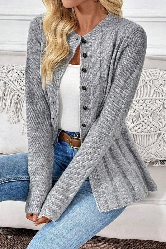High-rise Cable Cardigan Sweater