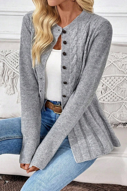 High-rise Cable Cardigan Sweater