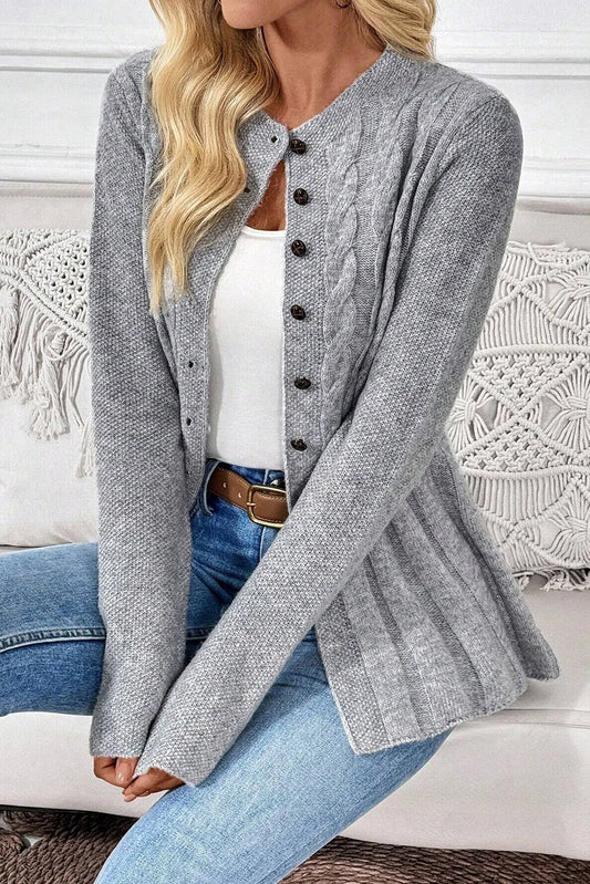 High-rise Cable Cardigan Sweater