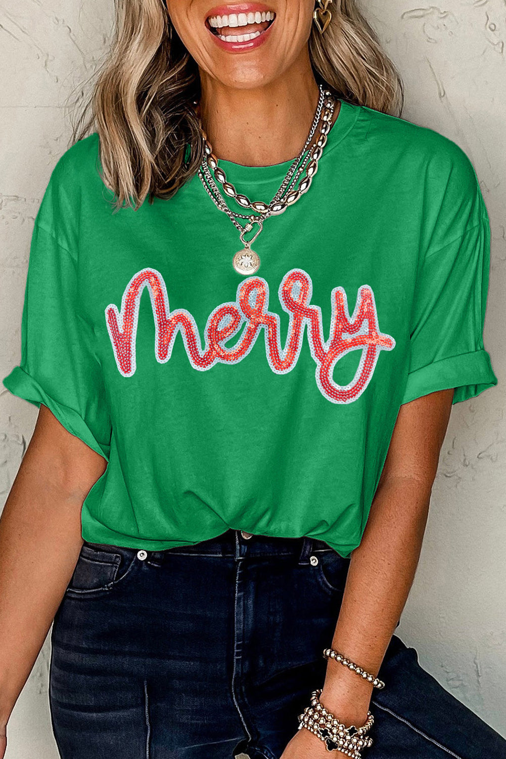 sequin graphic tee