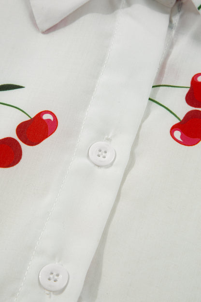 cherry print blouse