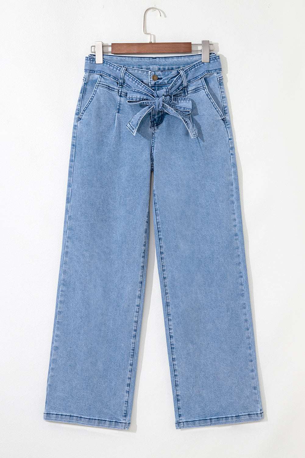 blue wide leg jeans