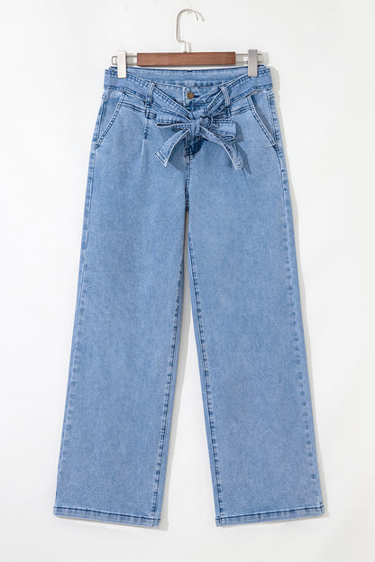 blue wide leg jeans