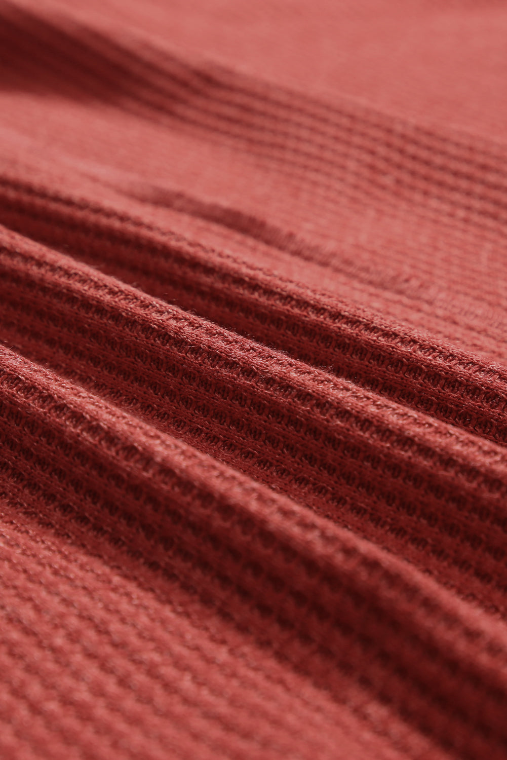 Flame Gold Plus Size Waffle Knit Top with Exposed Seam Detail