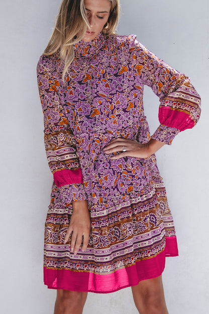 puff sleeve floral dress