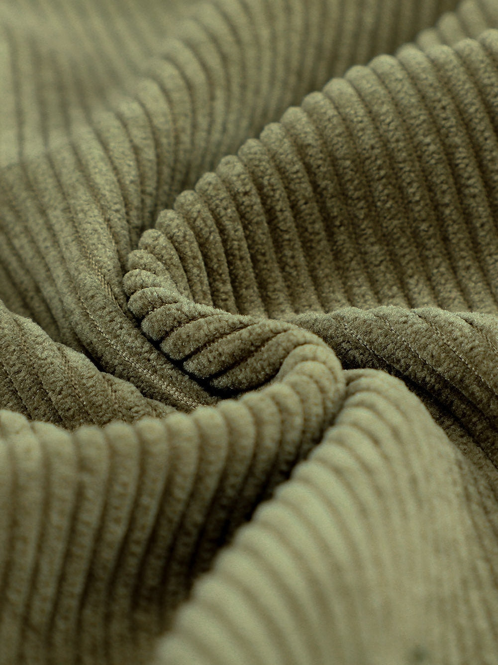 Green Corduroy Button-Up Pocket Blouse