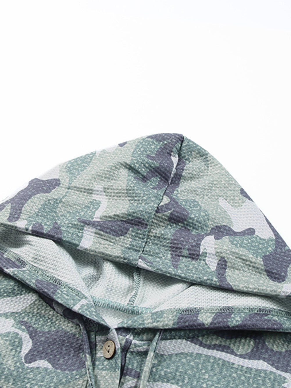 Green Camouflage Oversized Hoodie with Long Sleeves