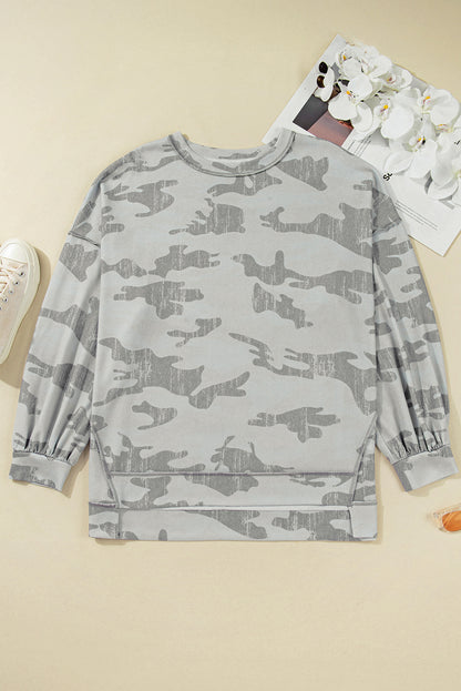 camouflage print sweatshirt