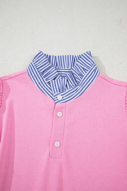button collar sweatshirt