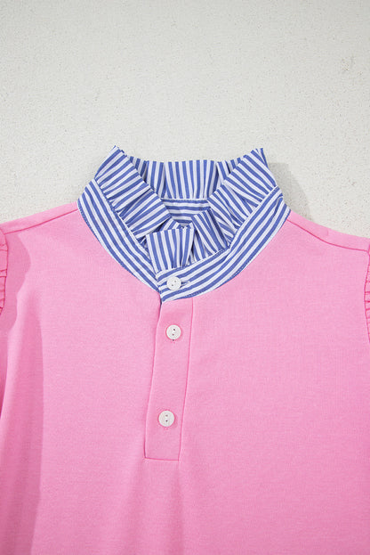 button collar sweatshirt