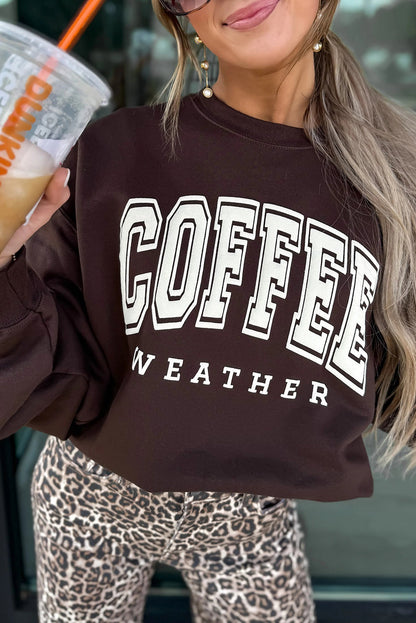 Chicory Coffee COFFEE WEATHER Womens Baggy Sweatshirt