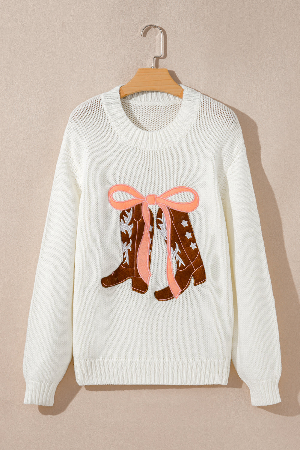 white embroidered sweater