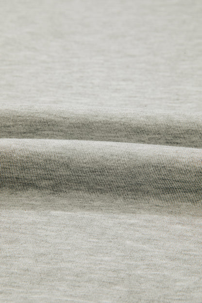 Light Grey Plus Size Thread Embroidered Drop Shoulder Round Neck Sweatshirt