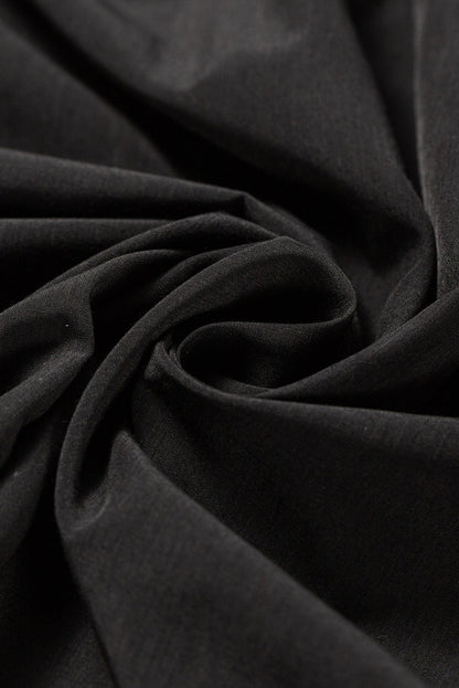 Curvy Black Swing Dress with Half Puff Sleeves