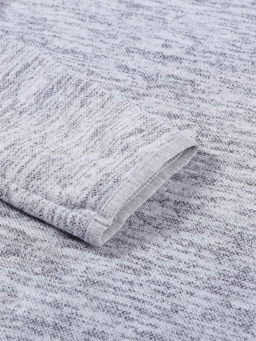 Heathered Pocketed Casual Hooded Pullover