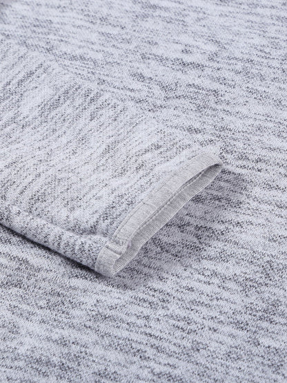 Heathered Pocketed Casual Hooded Pullover