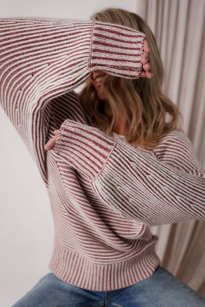 striped knit sweater