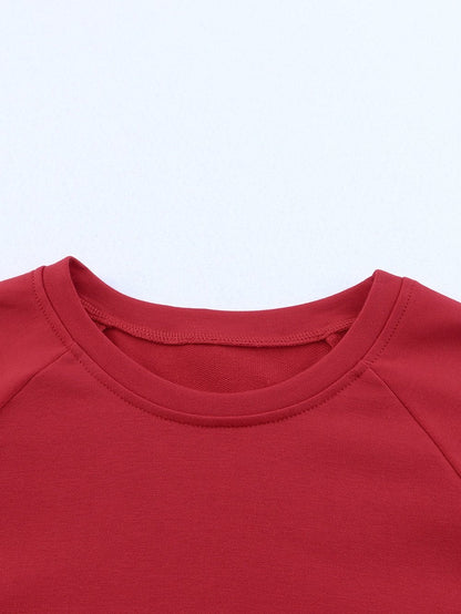 Fiery Red Classic Raglan Sleeve Sweatshirt