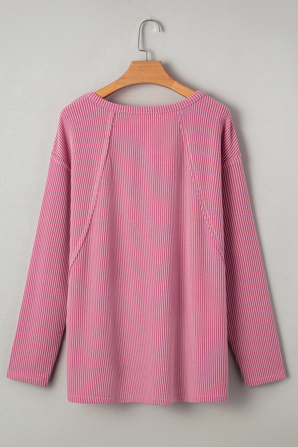 twisted ribbed long sleeve top