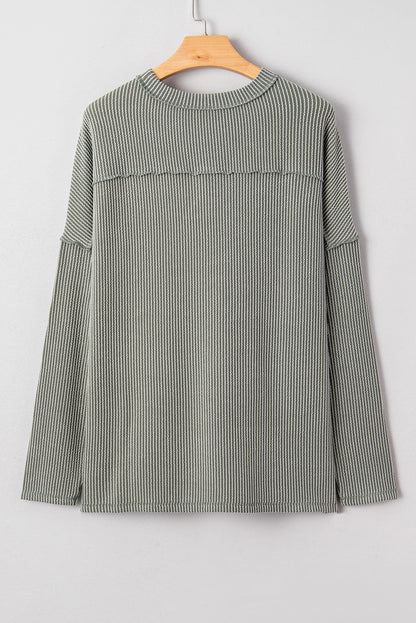 ribbed long sleeve top