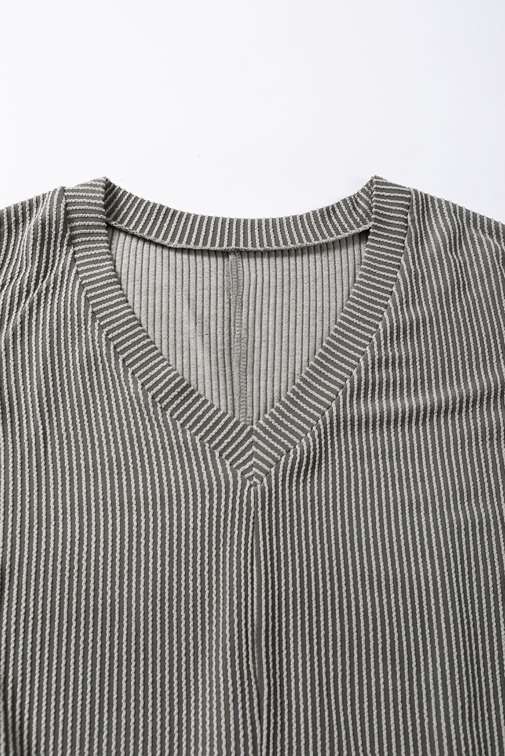 Philippine Gray Plus Size Corded V Neck Shift Dress