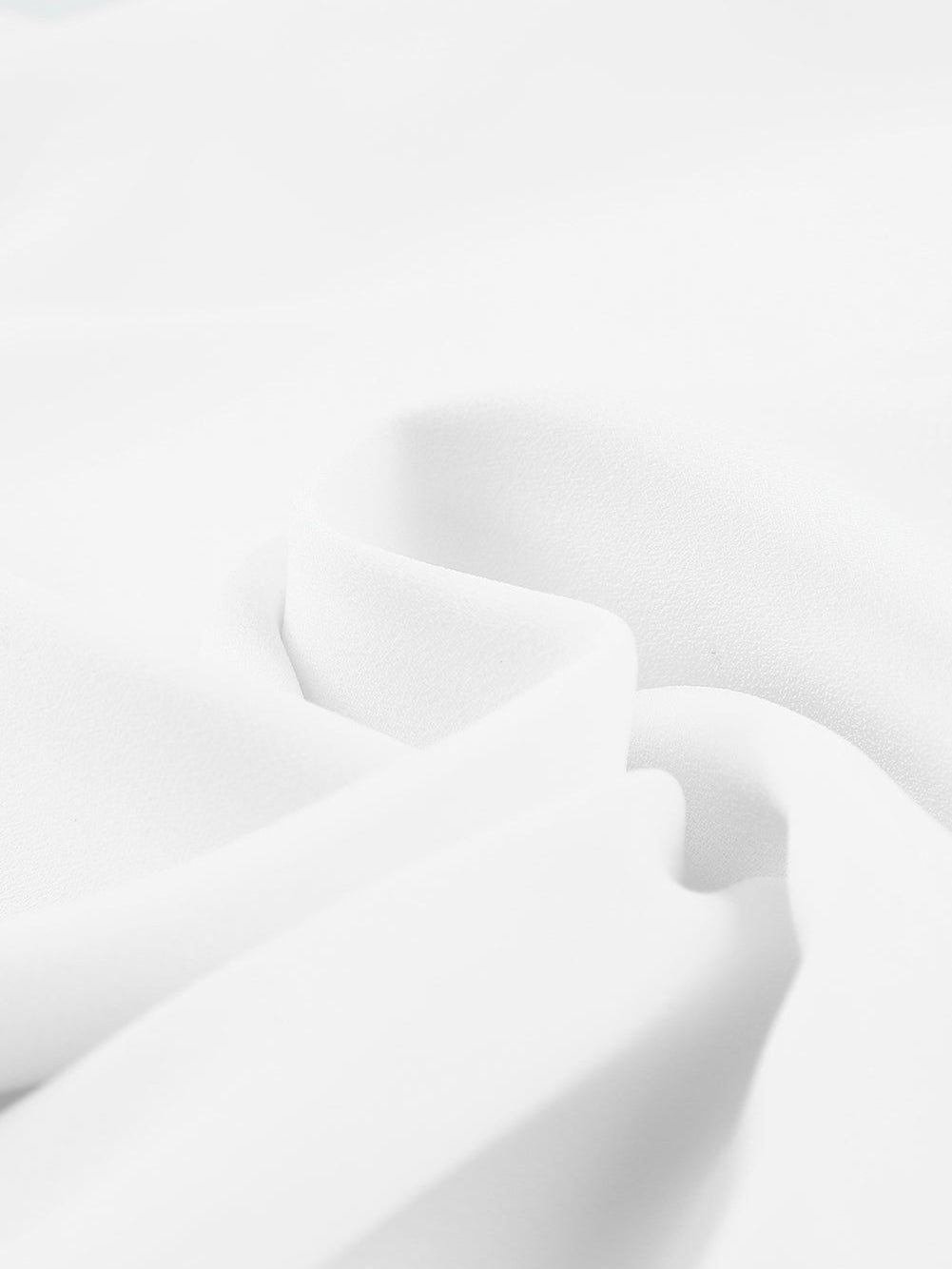 Frill Trim V Neck Tank Top in White Cotton Blend