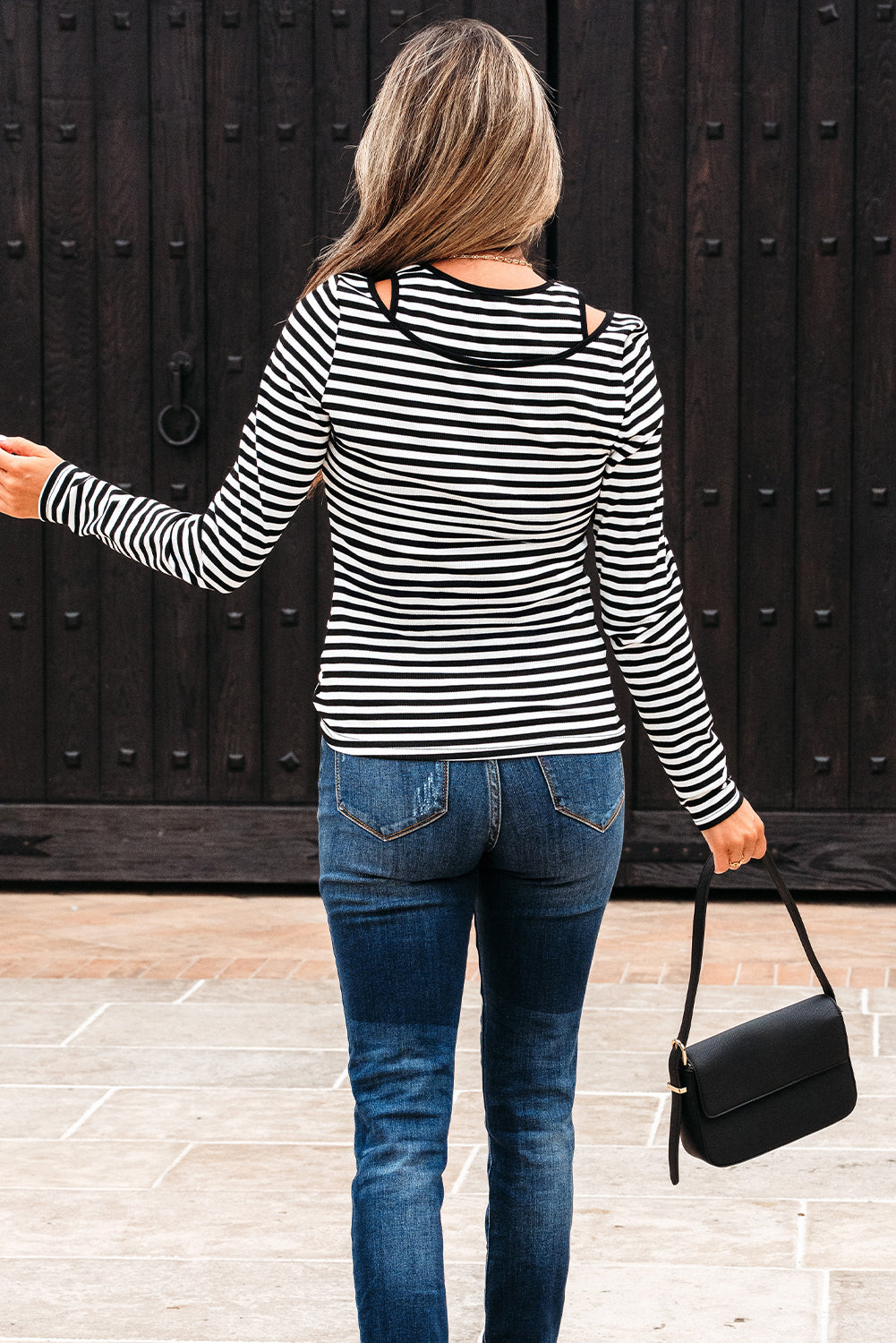 stripe long sleeve top