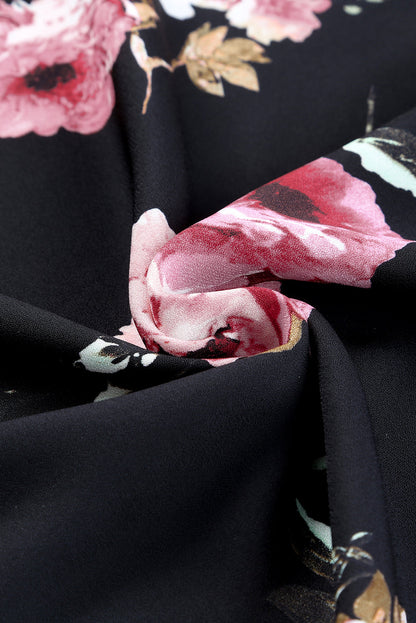 Casual Feather Print Off Shoulder Strap Blouse