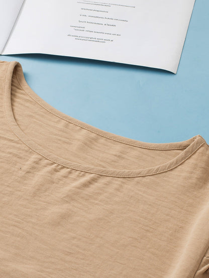 Light Beige Ruffle Sleeve Plus Size Top for a Chic Look