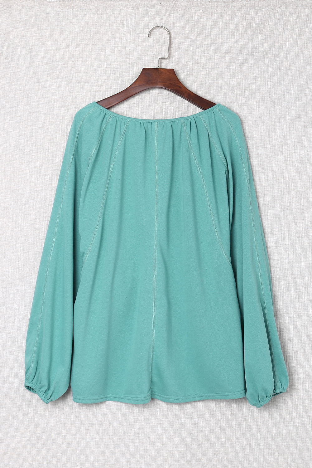 Emerald Green Flowy V Neck Blouse