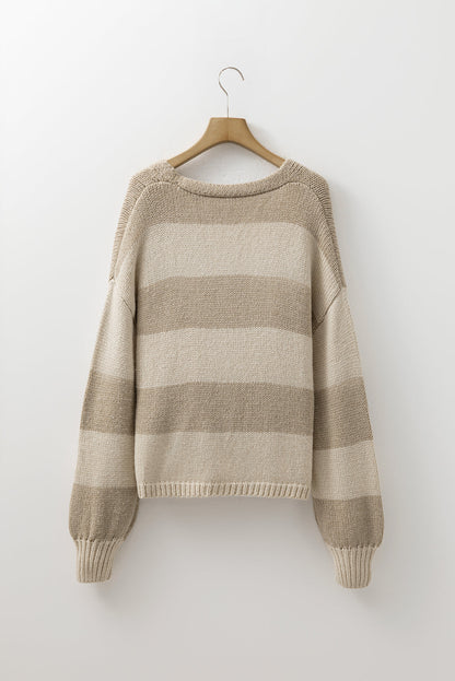 stripe knit sweater cardigan