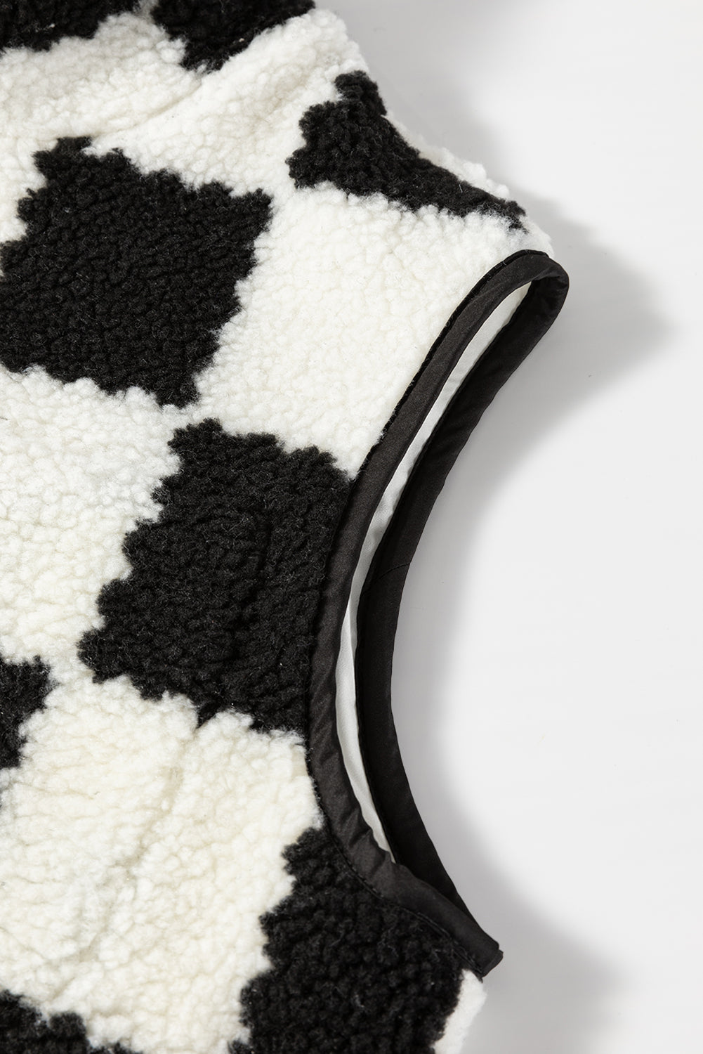 checkered sherpa vest