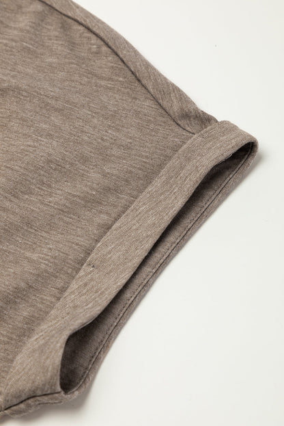 Round Neck Short Sleeve Pocket Casual Dress