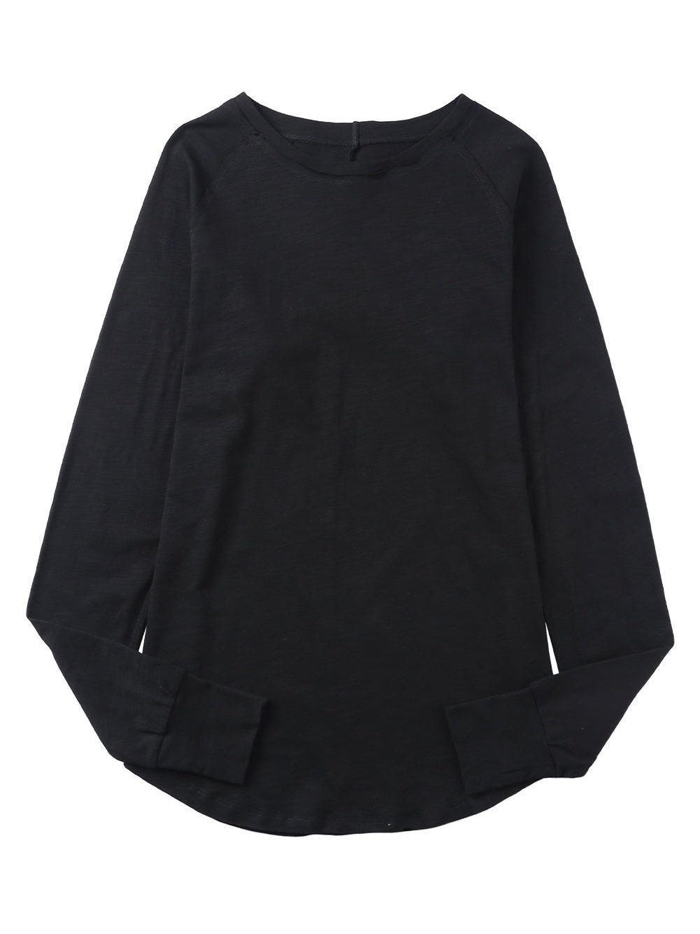 Essential Black Long Sleeve Crew Neck Top