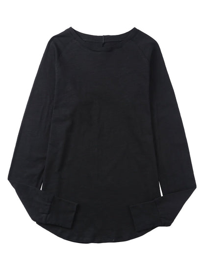 Essential Black Long Sleeve Crew Neck Top