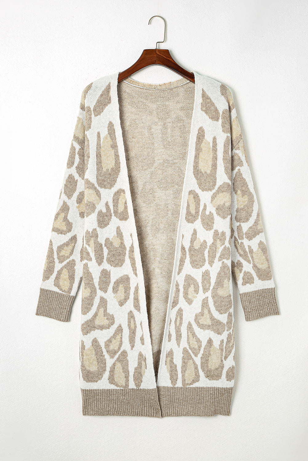 Leopard Print Beige Plus Size Cardigan