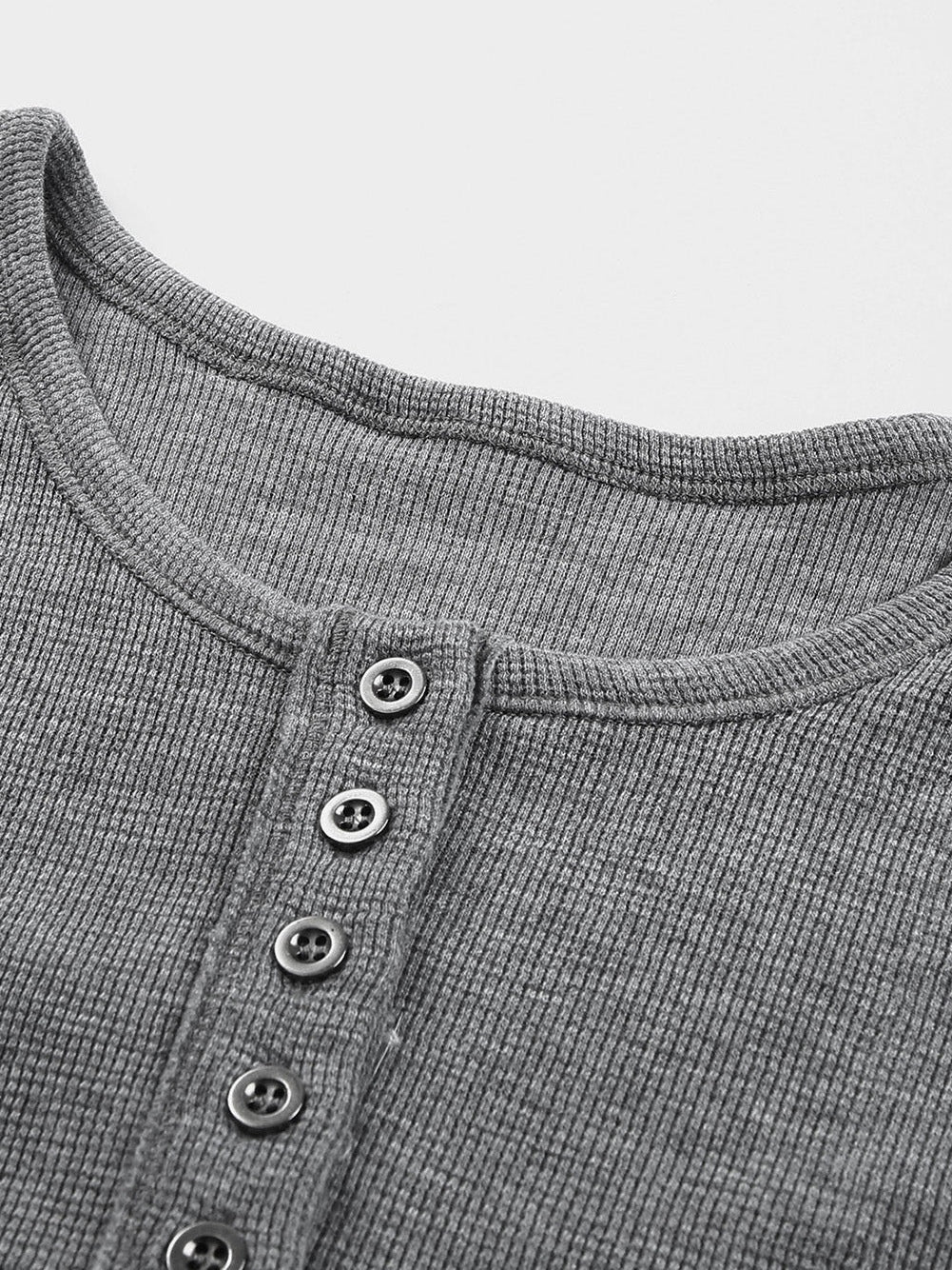 Elegant Black Waffle Knit Button-Up Top