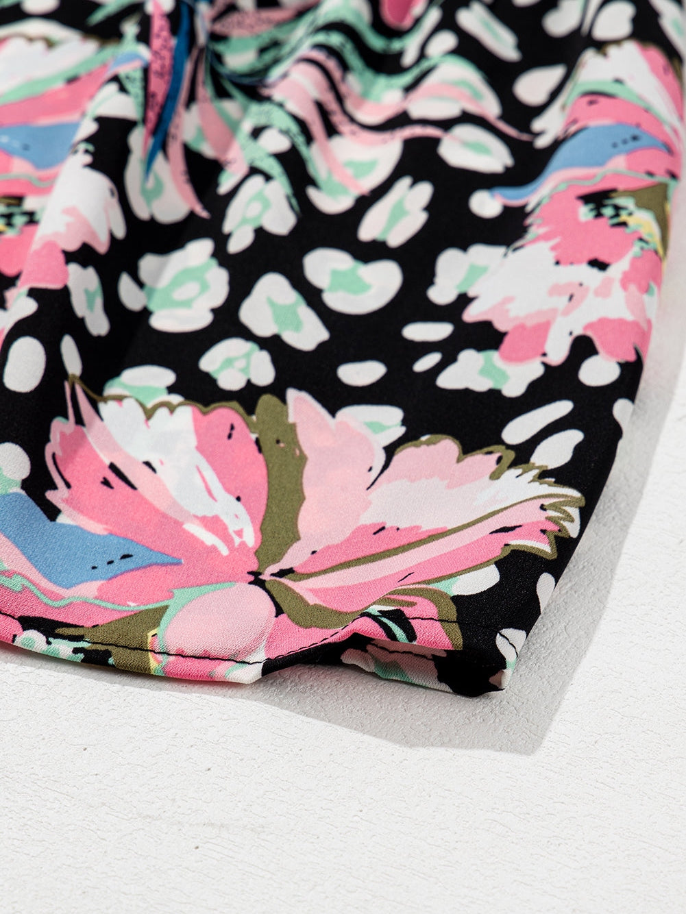 Floral Flared Dress with Multicolour Ric-rac Trim