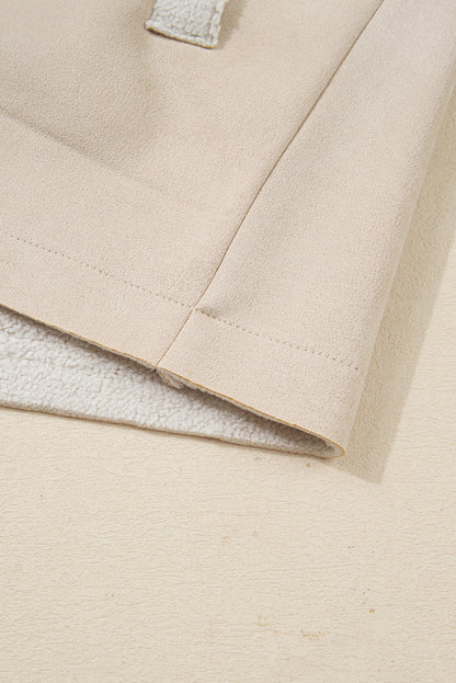 Parchment Suede Sherpa Lined Western Loose Jacket